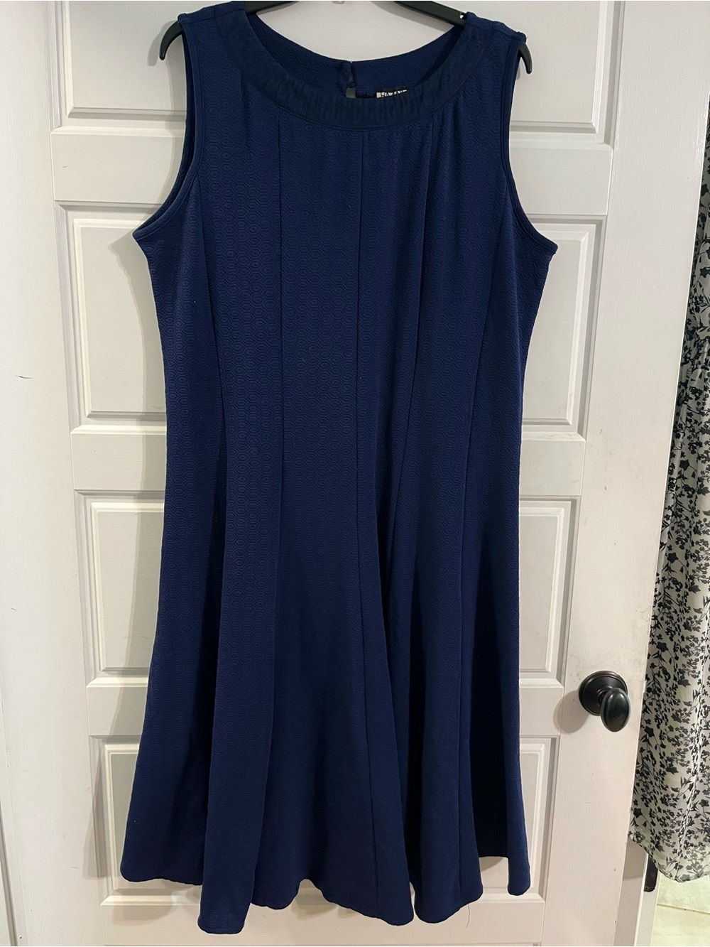 Haani Sleeveless Navy Fit-and-Flare Midi Dress